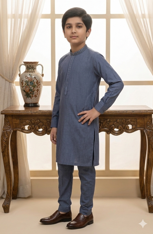 Boys D. Grey Kameez Pajama