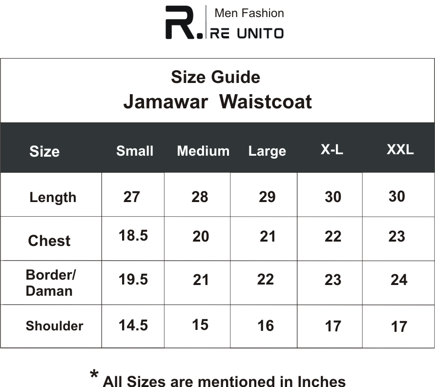 Jamawr WC Size chart 2