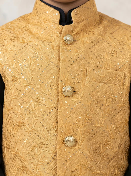 Kids Premium Golden Waistcoat