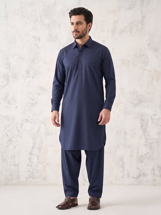 Men Navy Blue kameez Shalwar