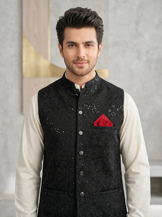 Men Black Stylish Waistcoat