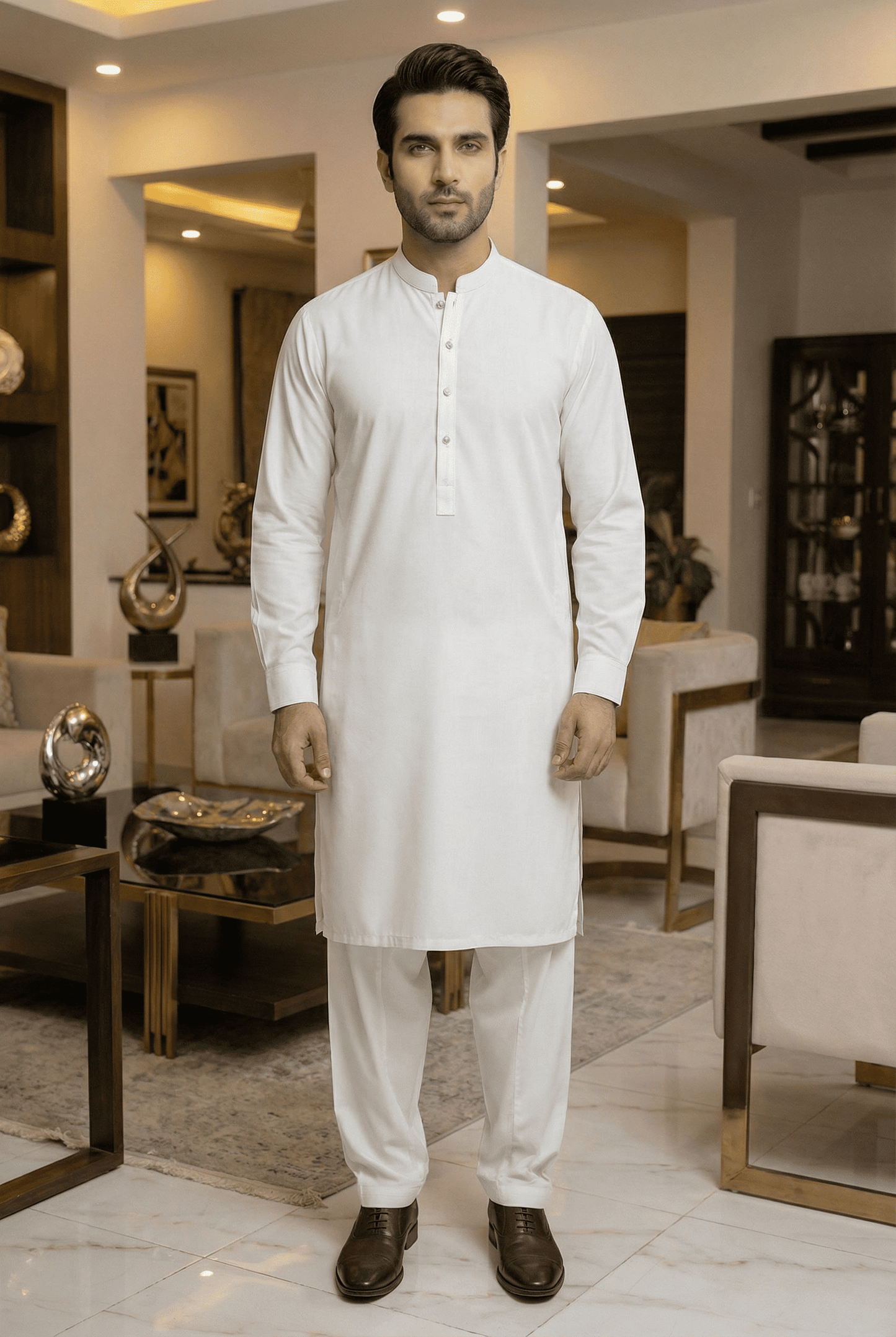 Men Off White kameez Pajama