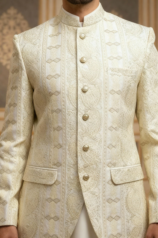 Premium Stylish Cream Color Prince Coat