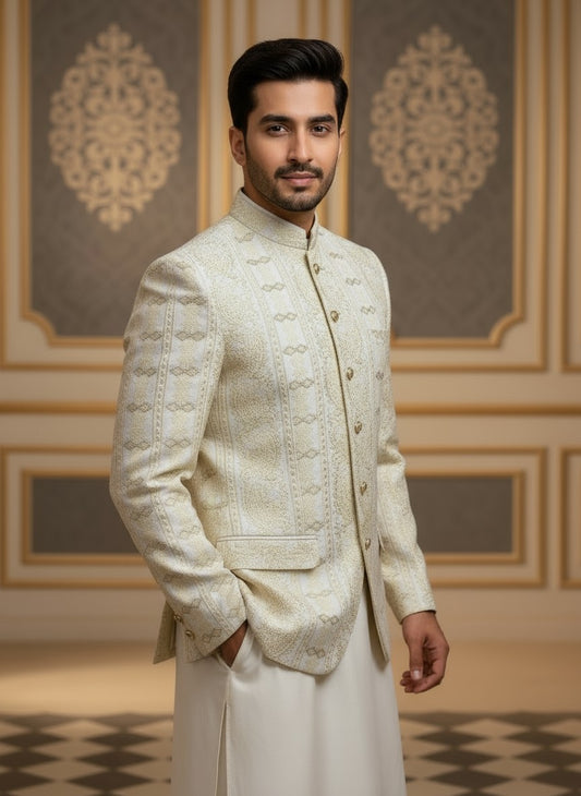 Premium Stylish Cream Color Prince Coat