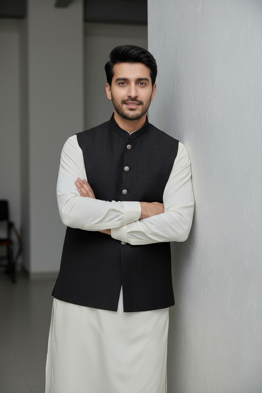 Men Mahroon Waistcoat