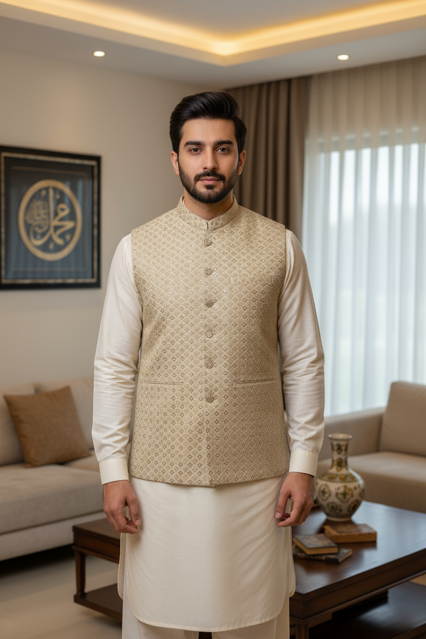 Men Stylish Masoori Waistcoat