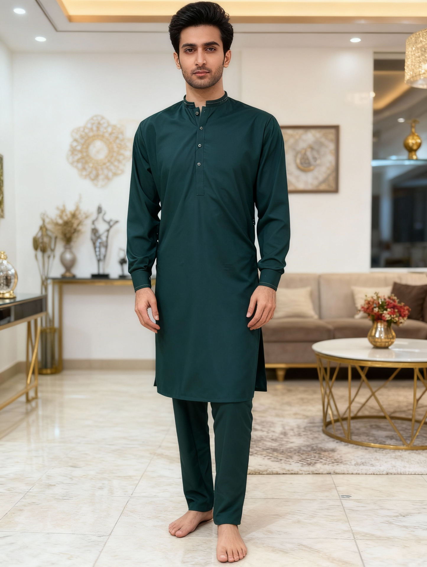 Men Premium Green kameez Pajama
