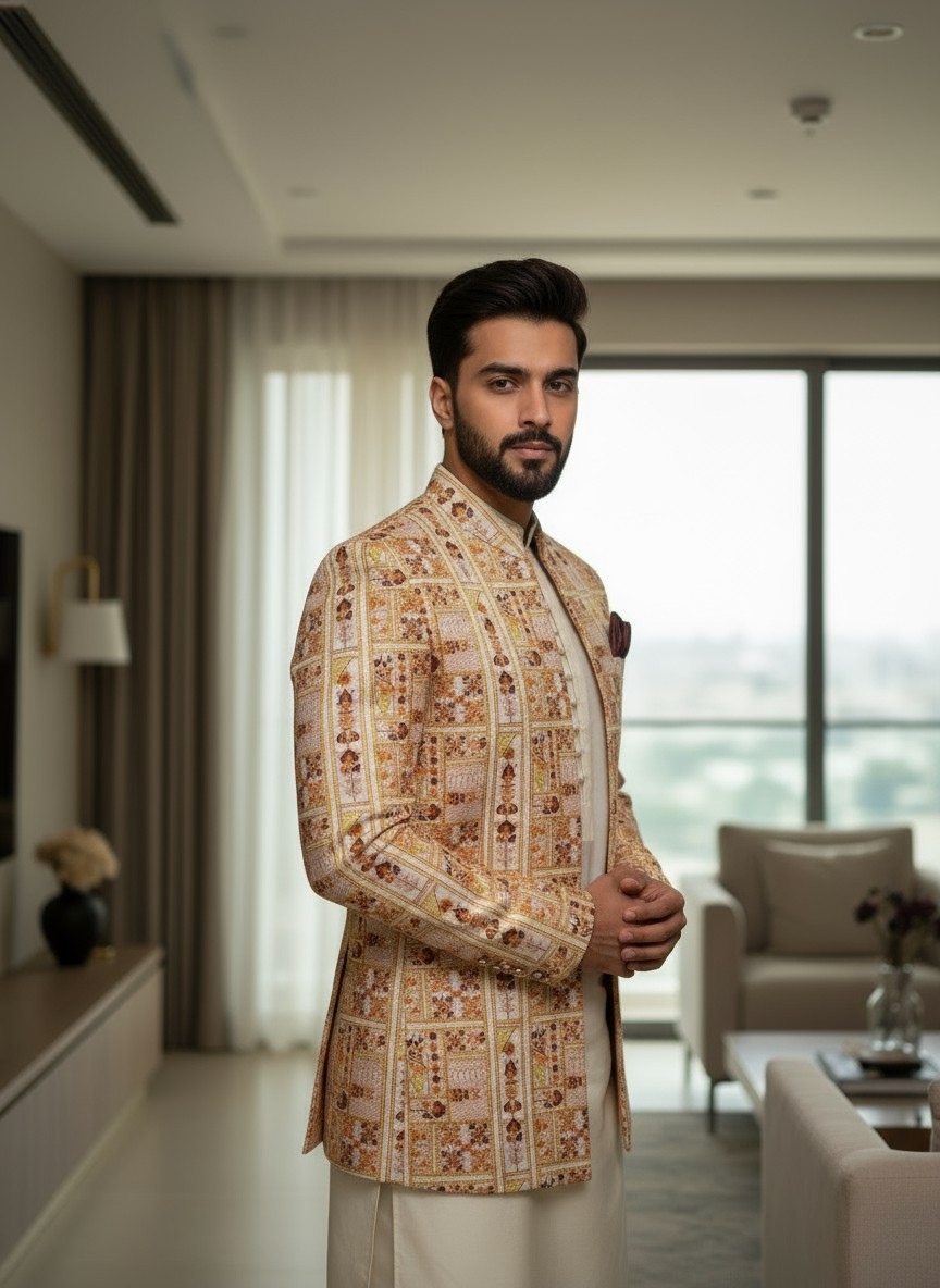 FANCY MENS OPEN COAT