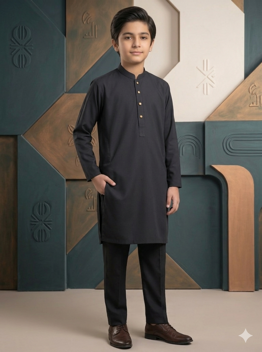 Boys Black Kameez Pajama