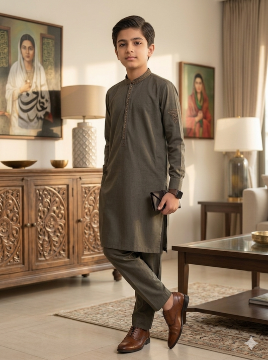 Boys Mehndi Kameez Pajama