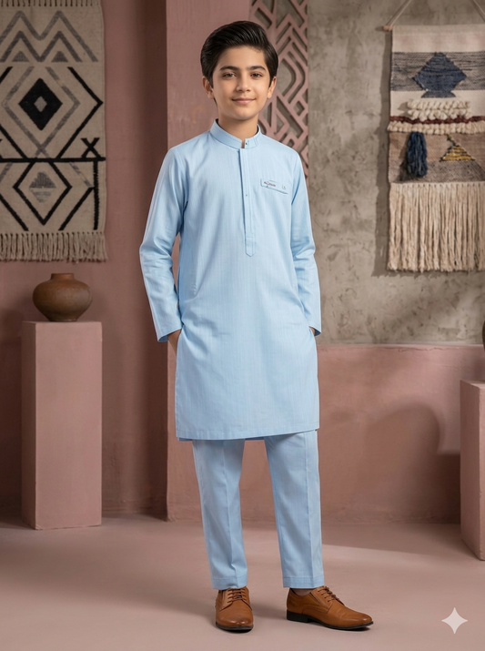Boys S Blue Kameez Pajama
