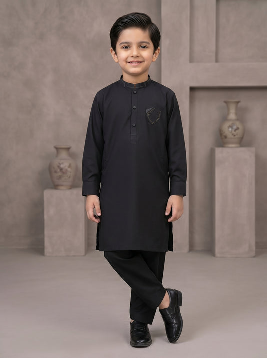 Kids Black Kameez Shalwar