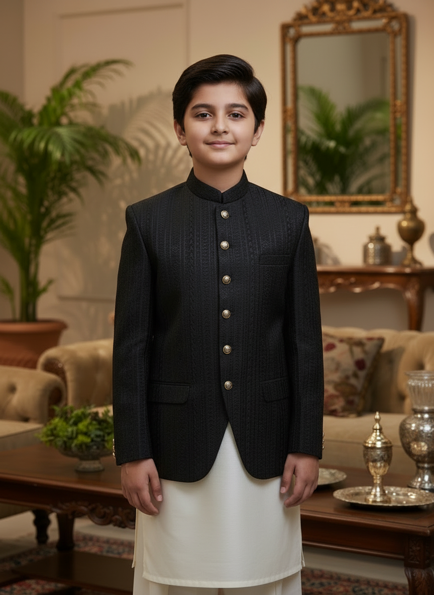 Boys Premium Black Prince Coat