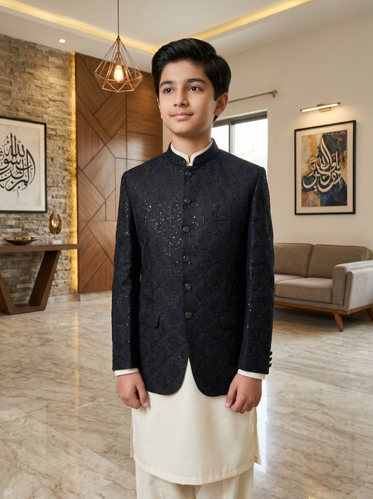 Boys Stylish Black Prince Coat