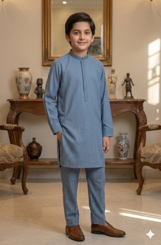 Boys L. Grey Kameez Pajama