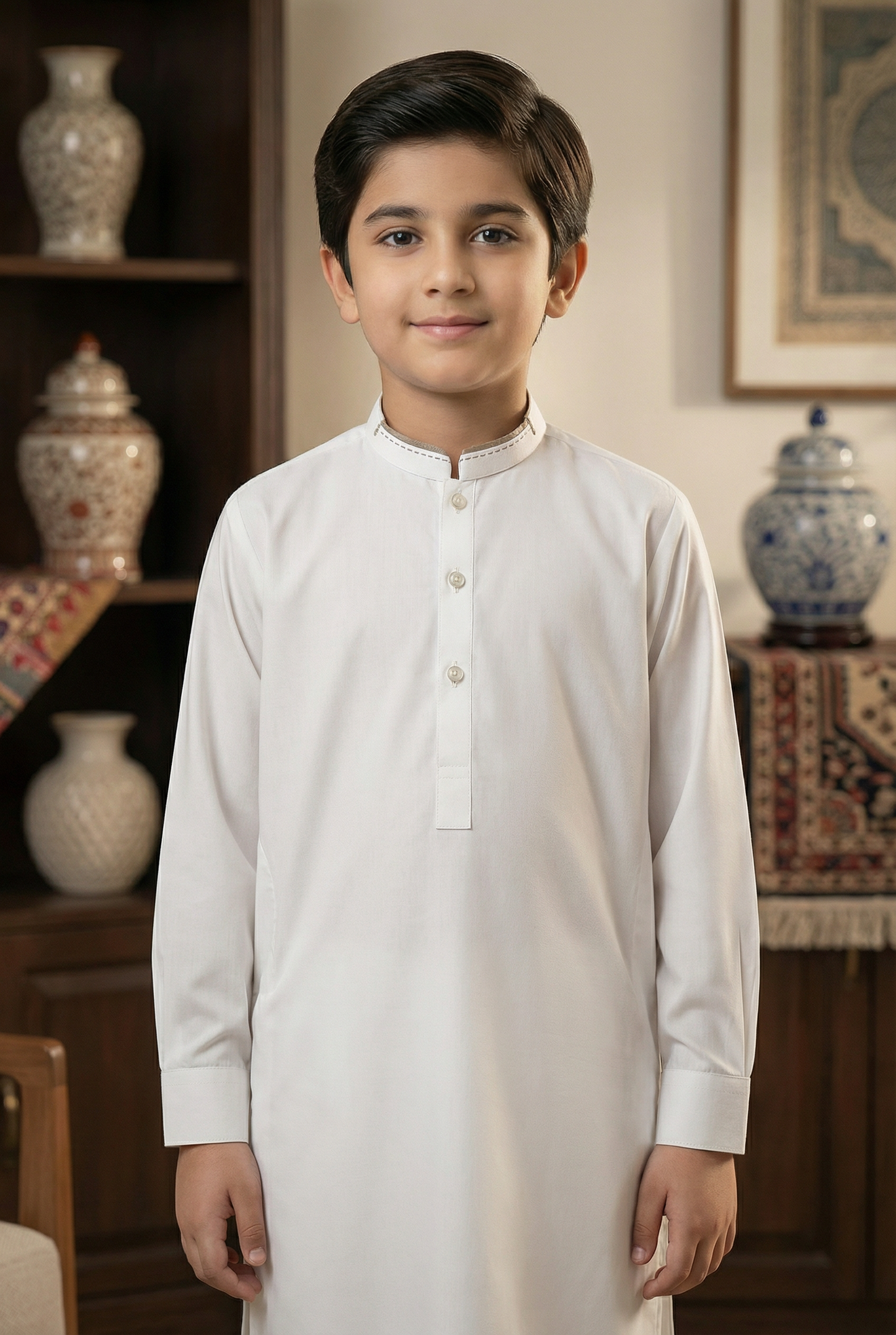 Boys Off White Kameez Pajama