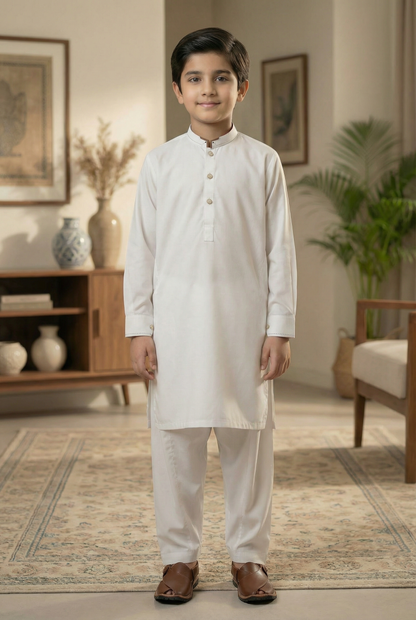 Boys Off White Premium Kameez Pajama