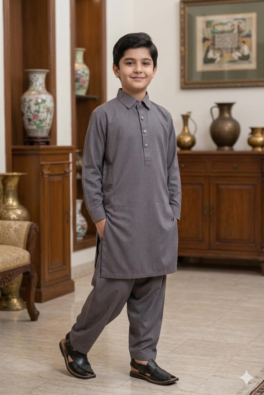 Boys Purple Kameez Shalwar