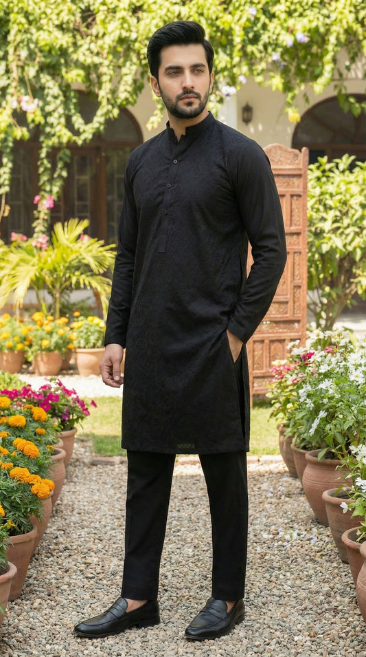 Classic Black Kameez Pajama