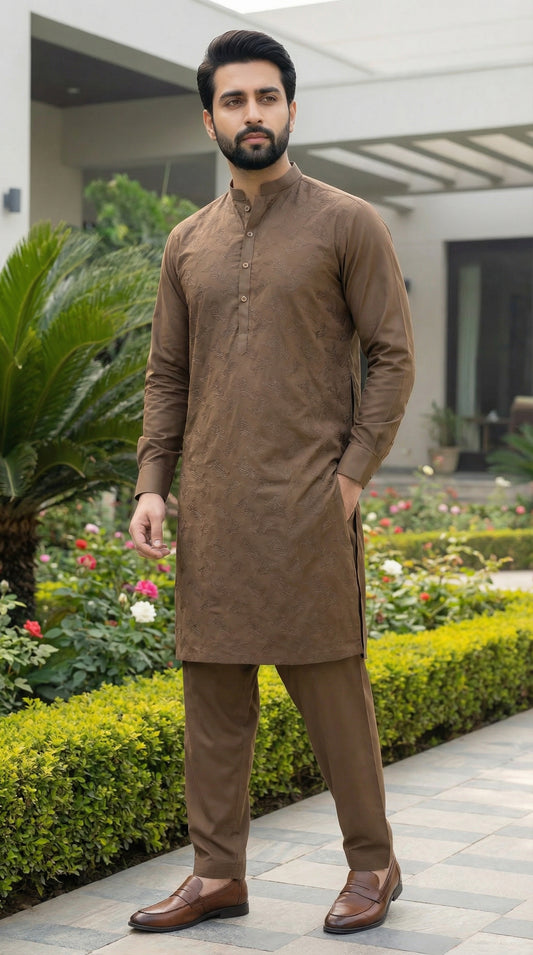 Classic Brown Kameez Pajama