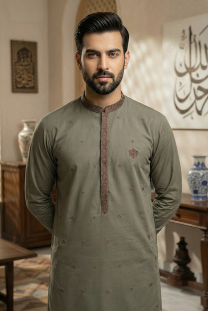 Classic Grey Cotton Shalwar Kameez