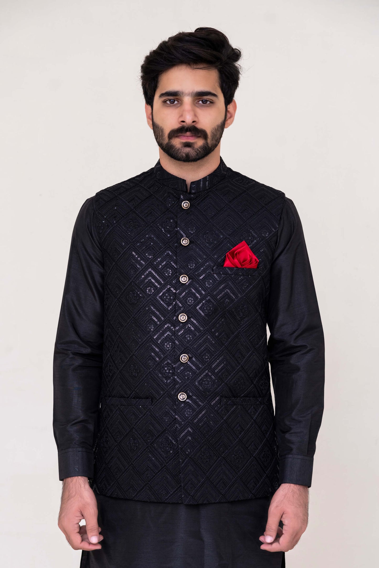 black waistcoat