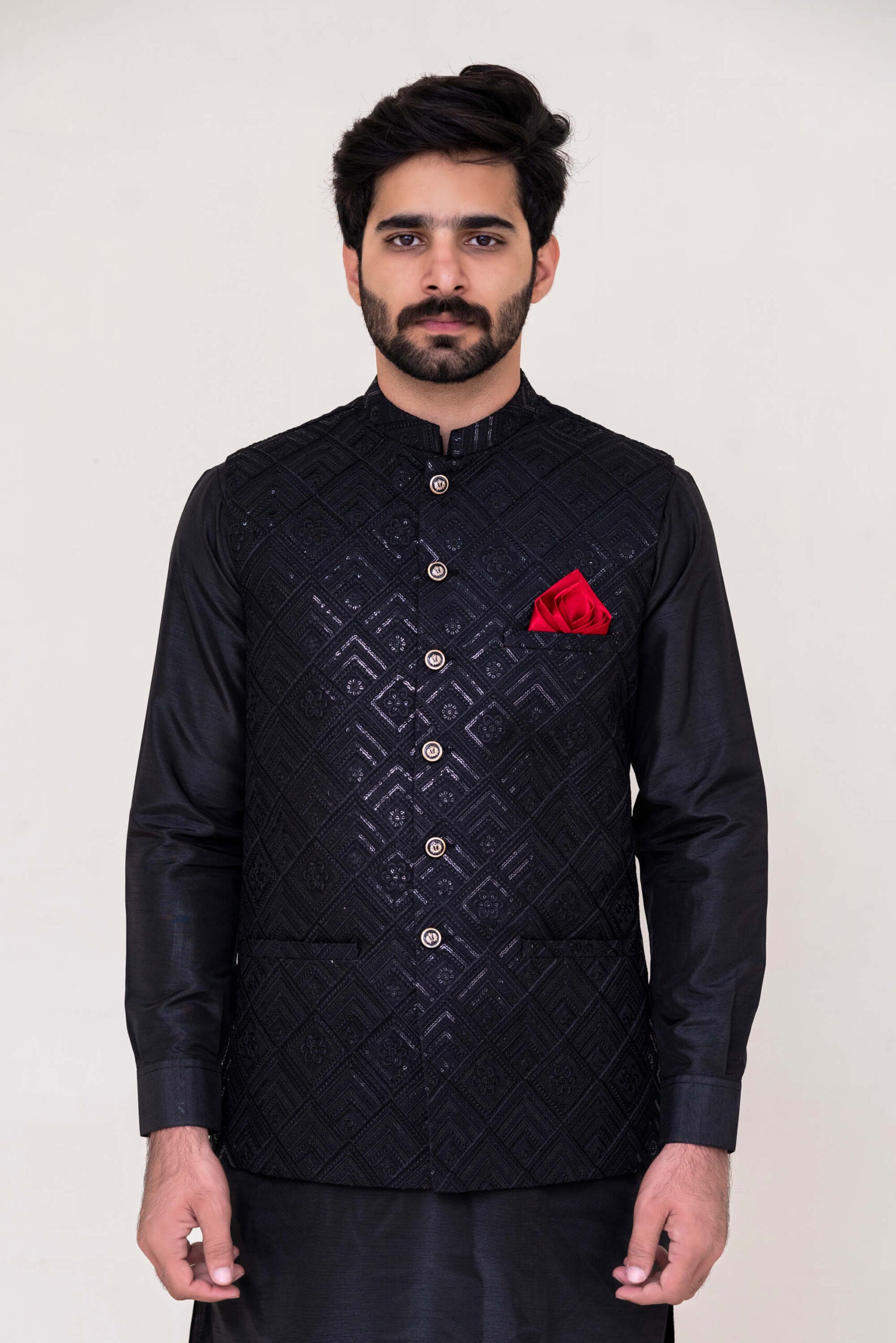 black waistcoat