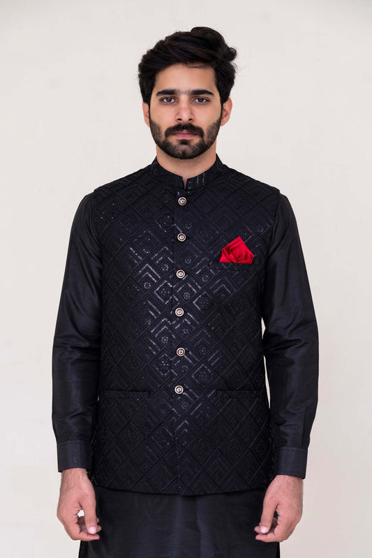 black waistcoat