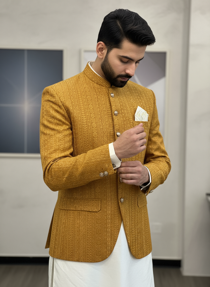 Elegant Mustard Prince Coat