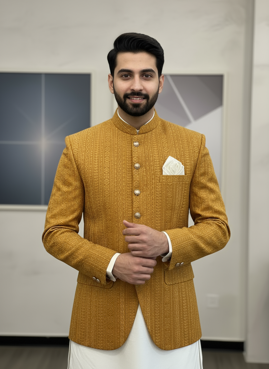 Elegant Mustard Prince Coat