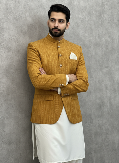 Elegant Mustard Prince Coat