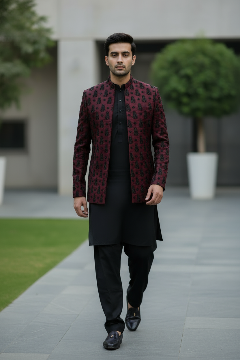 FANCY MENS OPEN COAT