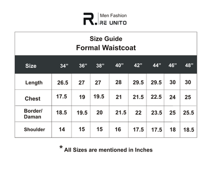 Formal WC Size chart