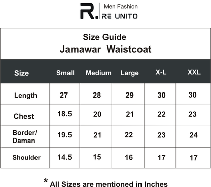 Jamawr WC Size chart 2
