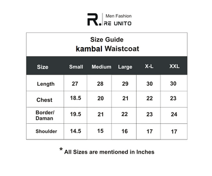Kambal WC size chart