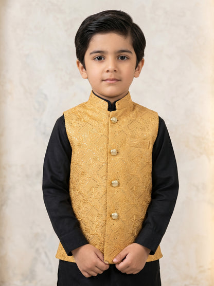 Kids Premium Golden Waistcoat