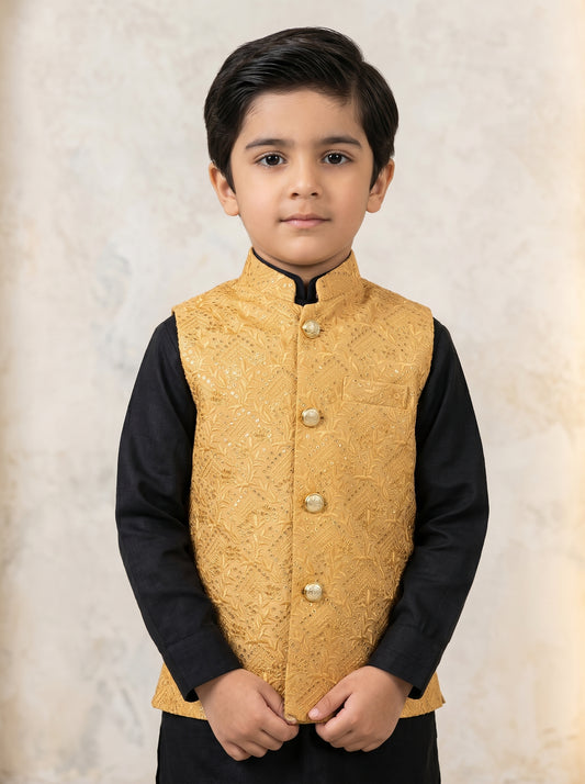 Kids Premium Golden Waistcoat