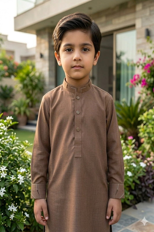 Kids Mustard Kameez Shalwar