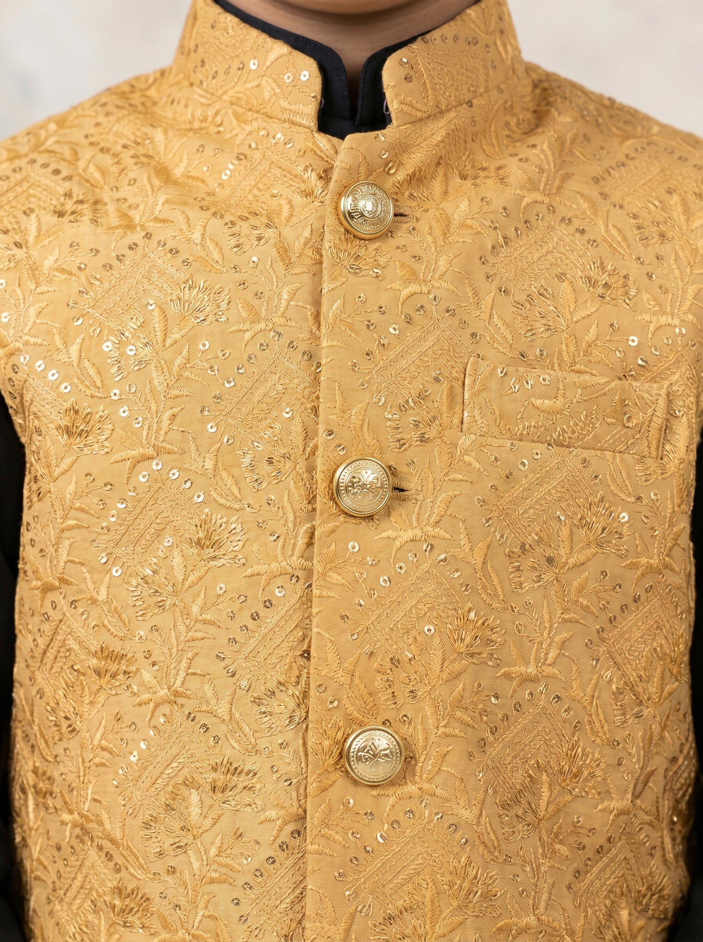 Kids Premium Golden Waistcoat
