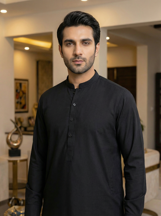Men Black kameez Pajama