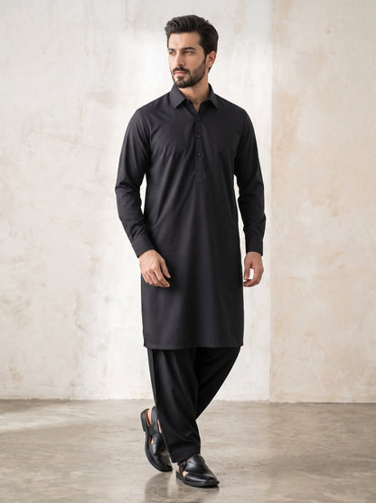 Men Black Winter kameez Shalwar