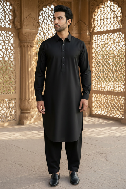 Men Black kameez Shalwar