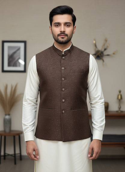 Men Brown Waistcoat