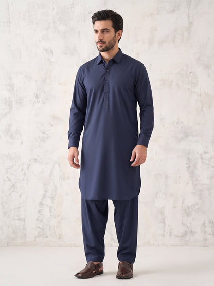 Men Navy Blue kameez Shalwar