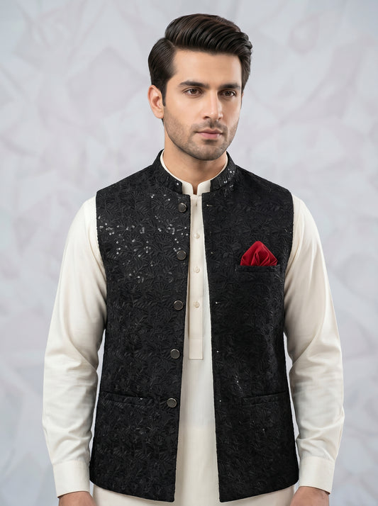 Men Black Stylish Waistcoat
