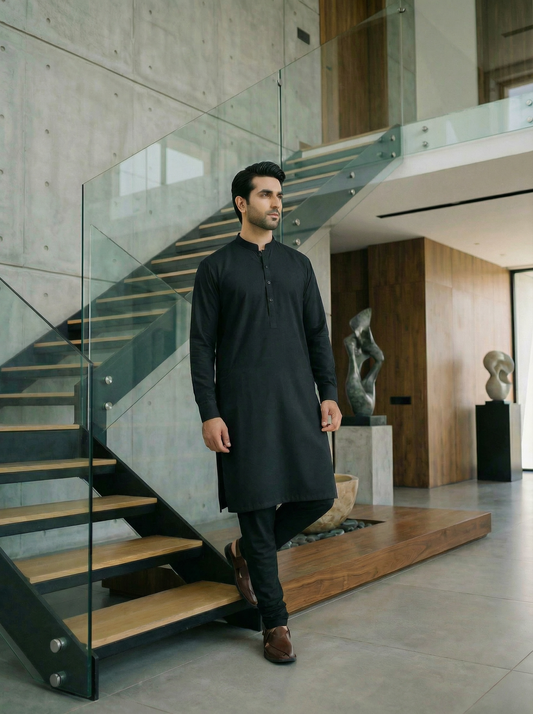 Men Winter Black Pajama kameez