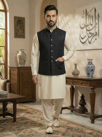 Men Black Premium Waistcoat