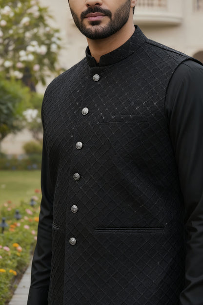 Men Black Waistcoat