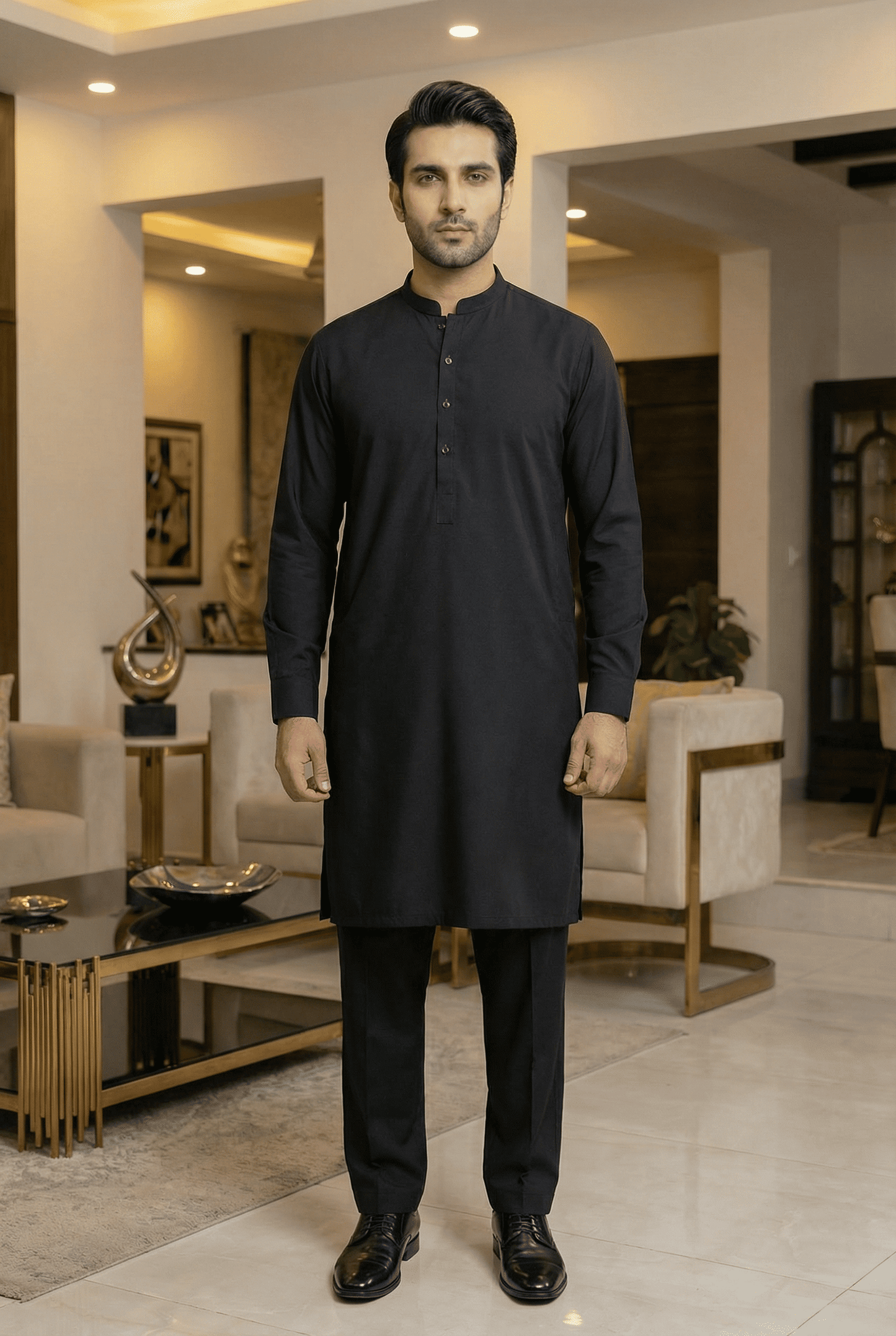 Men Black kameez Pajama
