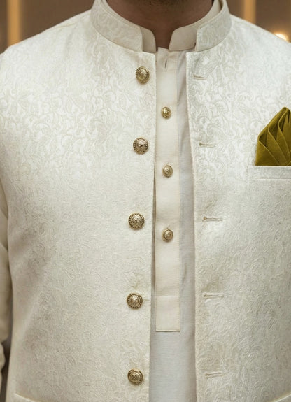 Men Cream Waistcoat